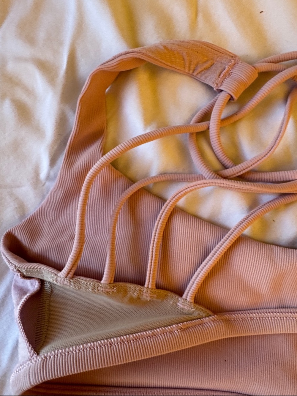 lululemon athletica Strappy Ribbed Sports Bra in Dusty Rose - Picture 6 of 6
